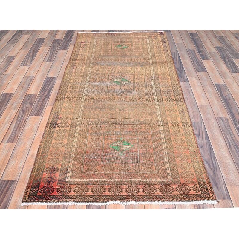Shahbanu Rugs Fenugreek Brown Hand Knotted Old Persian Baluch Abrash